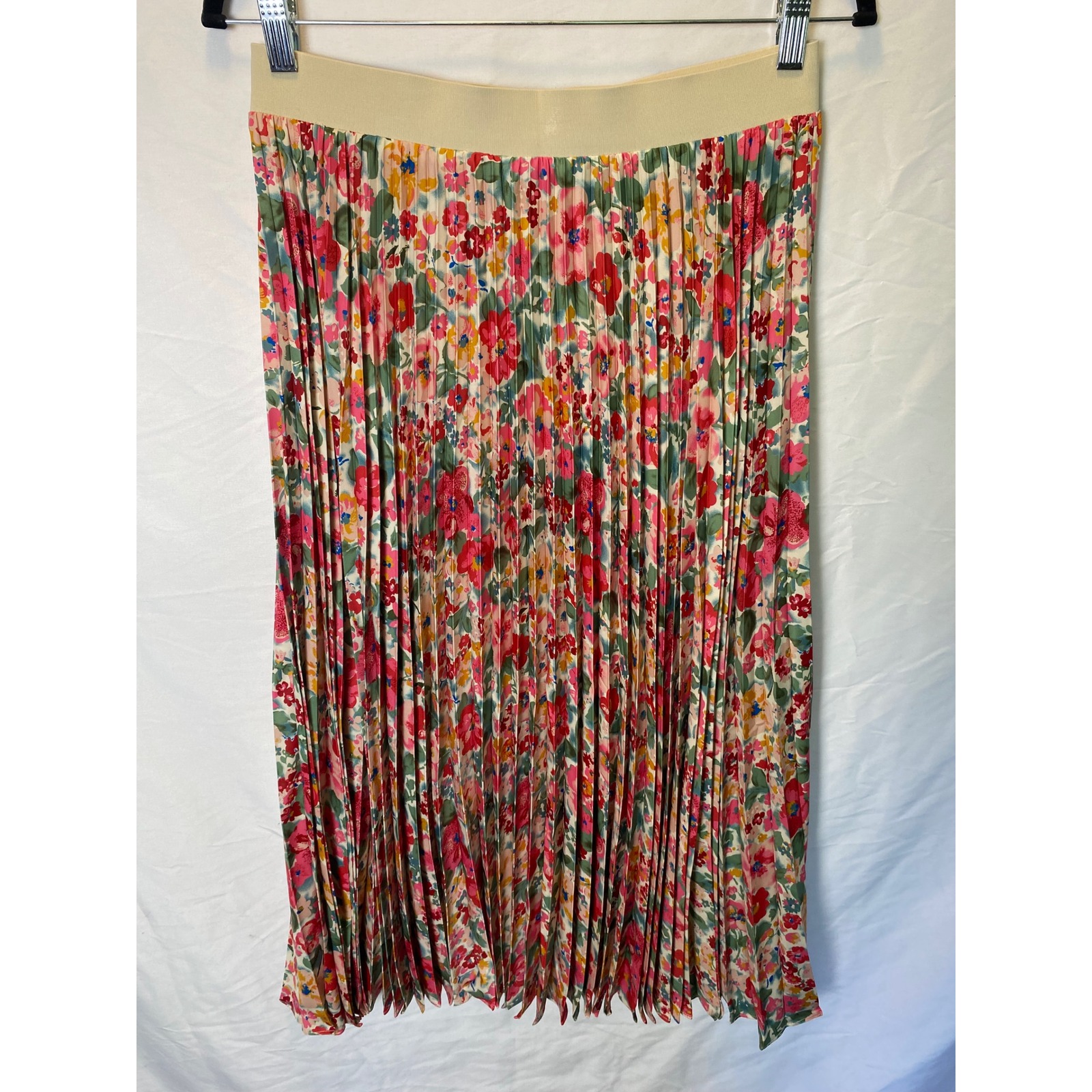 Jolie Jolie Petite Mendigote Floral Pleated Midi Skirt Womens 40 Romantic Boho — image 5 of 8